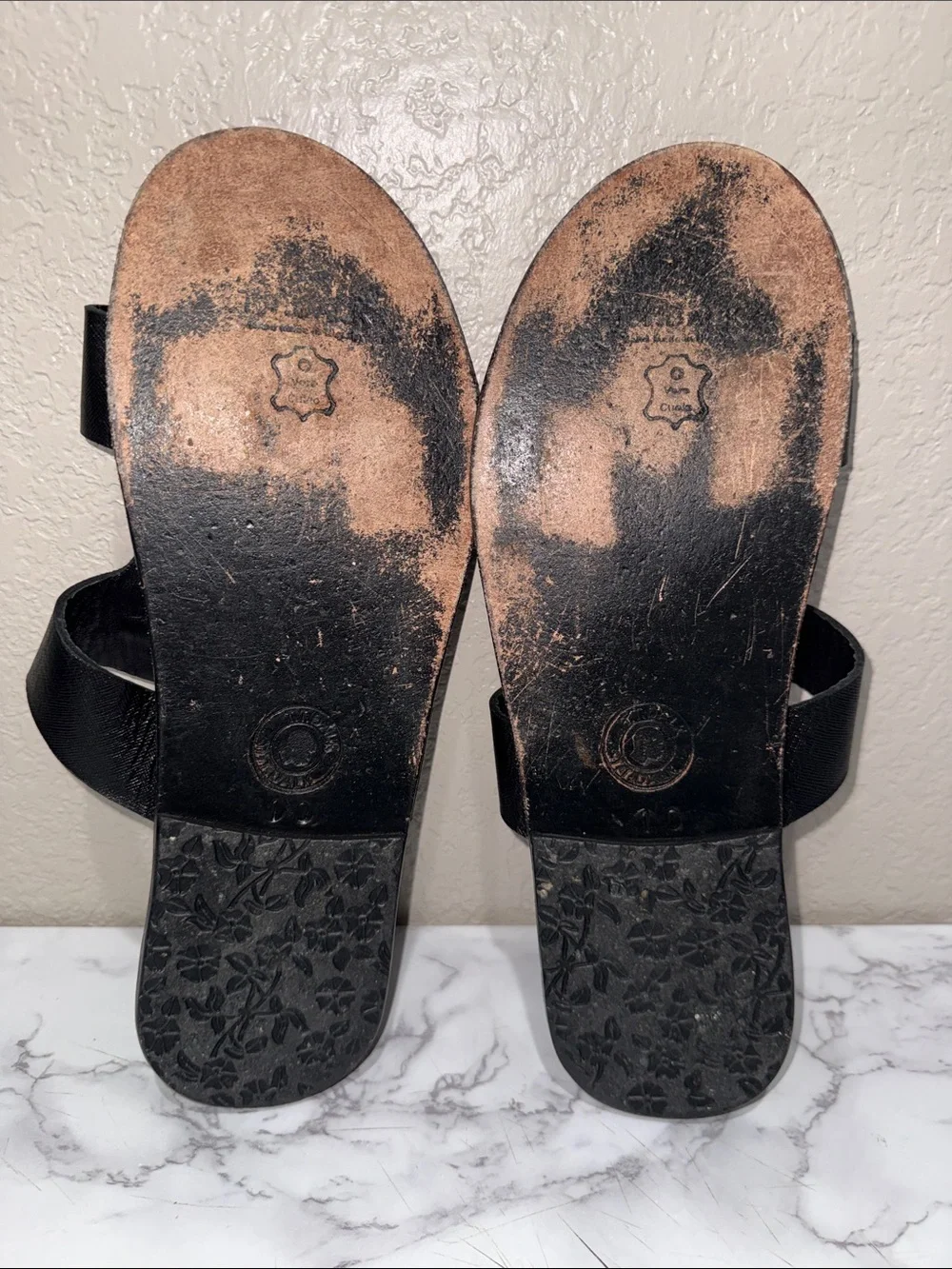 T.T. Dalk Black Slide Sandals men’s 10 Purple label